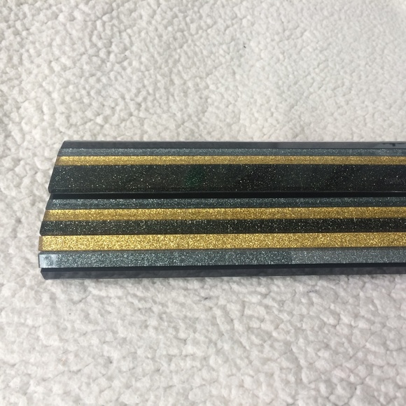 Jimmy Choo Sweetie Black Gold and Silver Acrylic Glitter Clutch - Picture 5 of 16